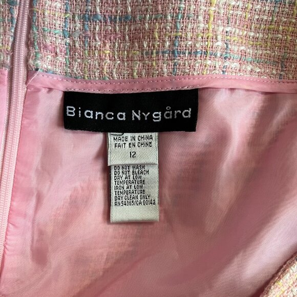 Y2K pink tweed skirt suit Set - Picture 8 of 10